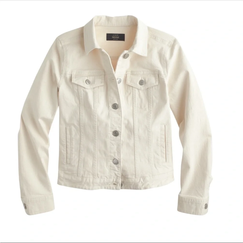 J.Crew Denim Jacket In Ecru Wash - Picture 1 of 9